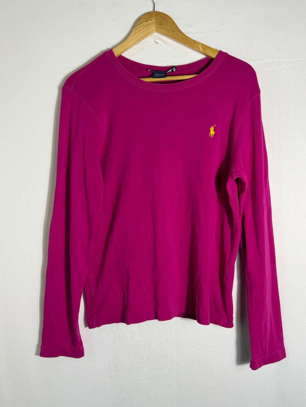 Polo Ralph Lauren Sport Magenta Pink Long Sleeve Crewneck Pony Logo Top XL